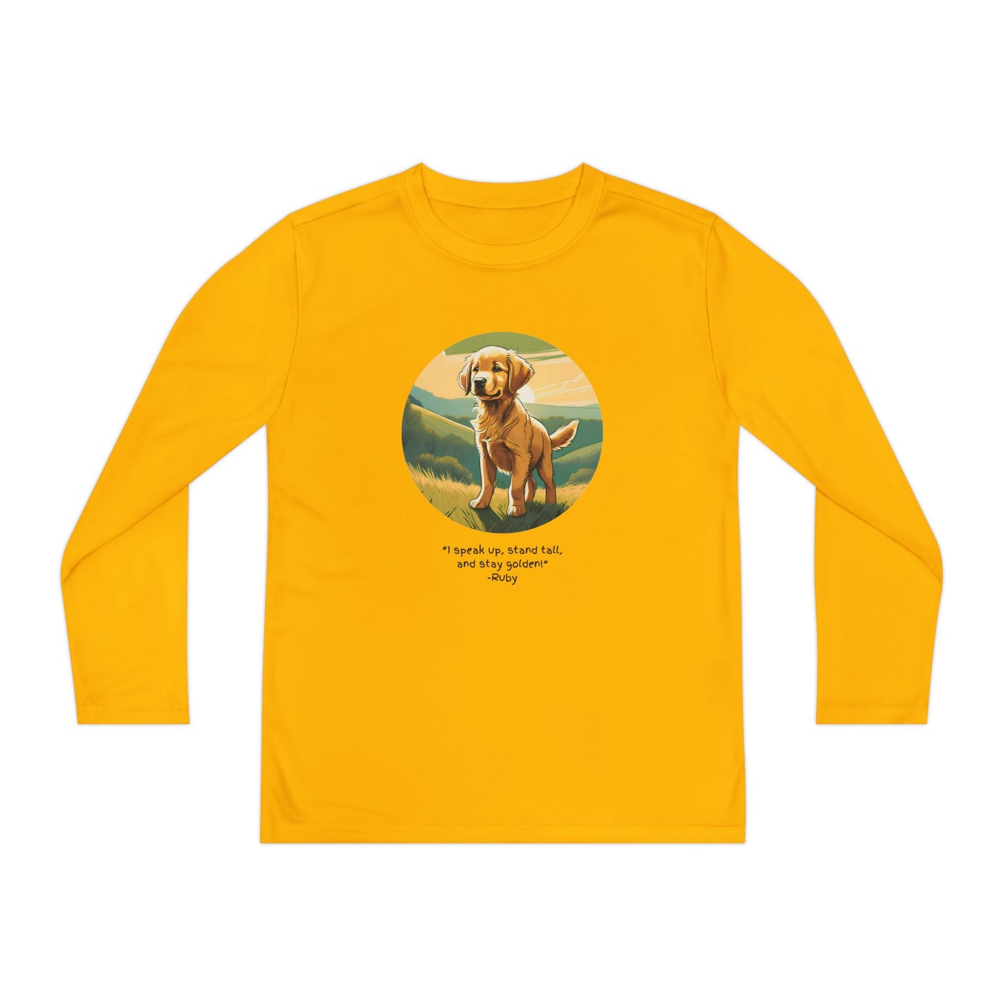 Youth Long Sleeve Tee, Stay Golden Quote, The Adventures of George and Ruby Book Series, SEL, Inspirational Shirt, Kids Apparel