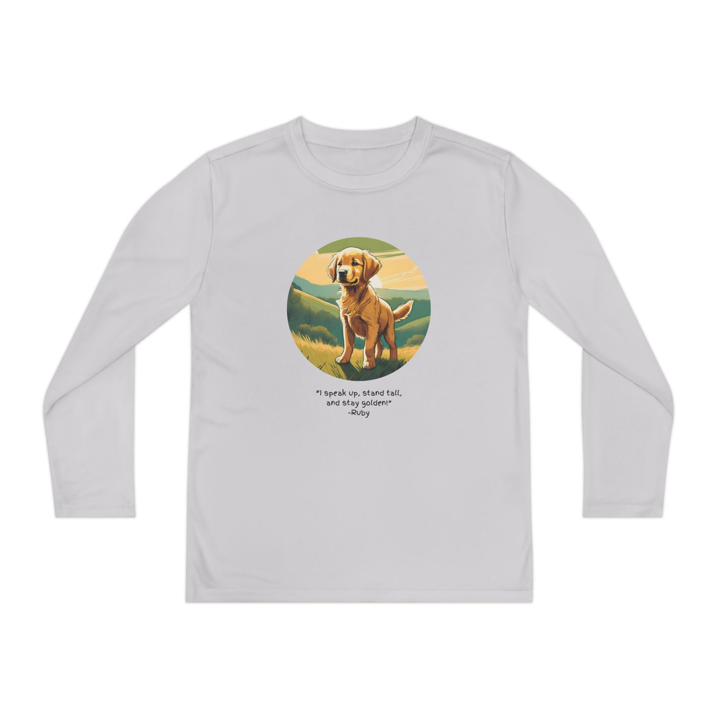 Youth Long Sleeve Tee, Stay Golden Quote, The Adventures of George and Ruby Book Series, SEL, Inspirational Shirt, Kids Apparel