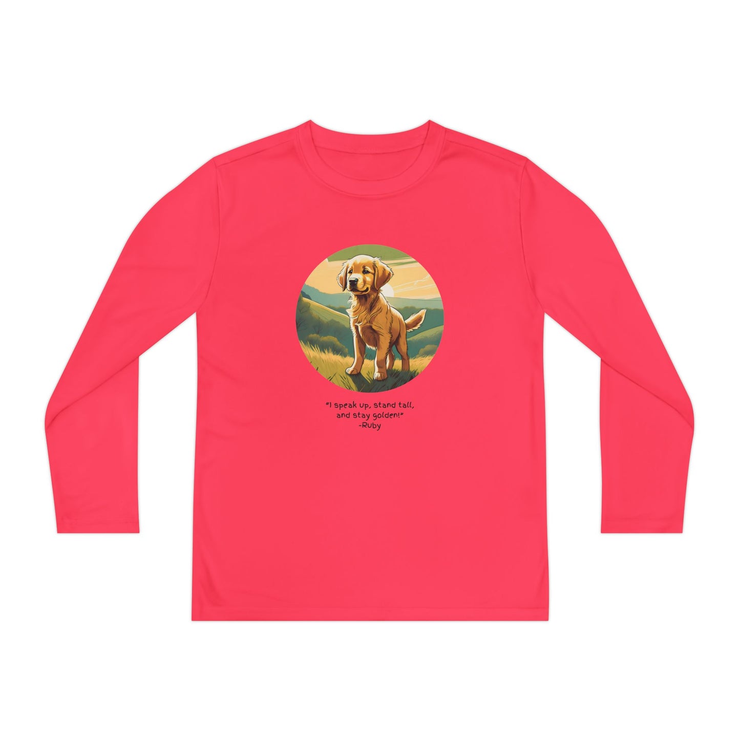 Youth Long Sleeve Tee, Stay Golden Quote, The Adventures of George and Ruby Book Series, SEL, Inspirational Shirt, Kids Apparel