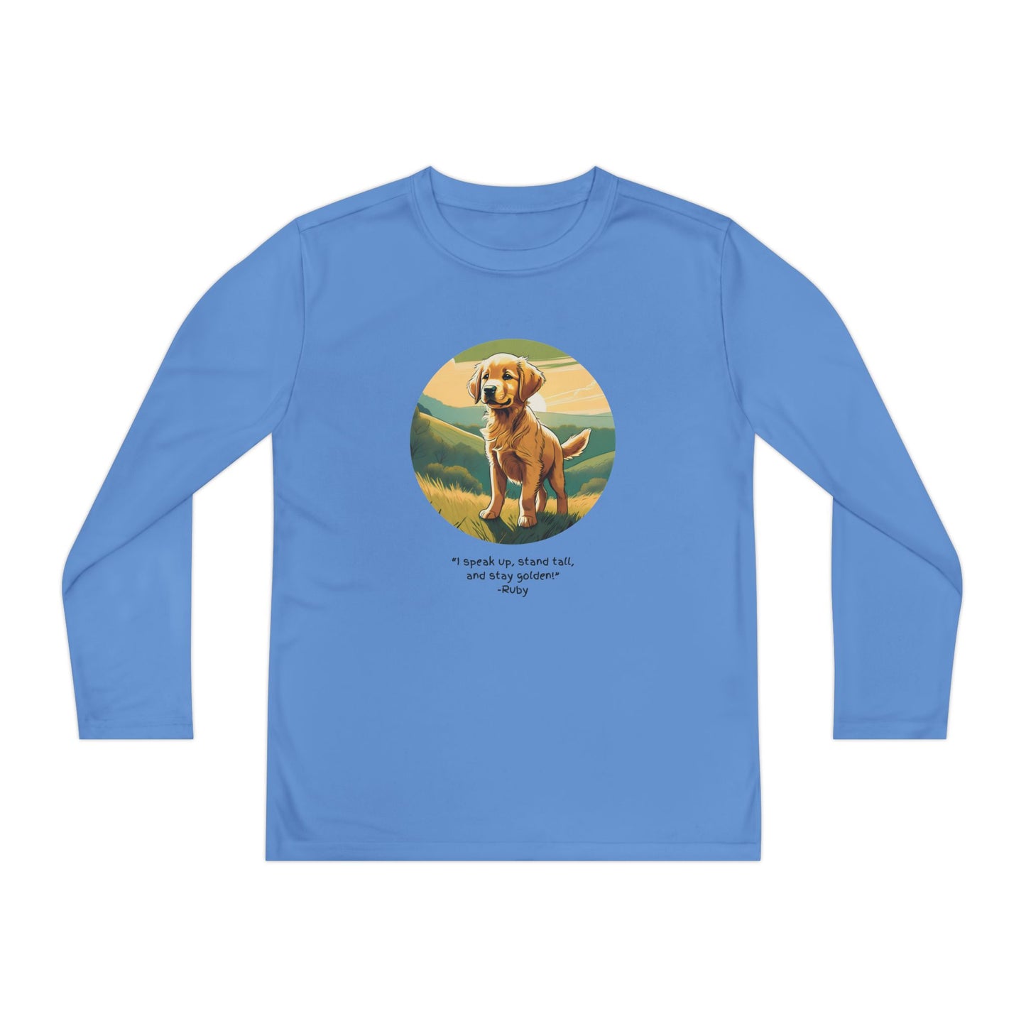 Youth Long Sleeve Tee, Stay Golden Quote, The Adventures of George and Ruby Book Series, SEL, Inspirational Shirt, Kids Apparel