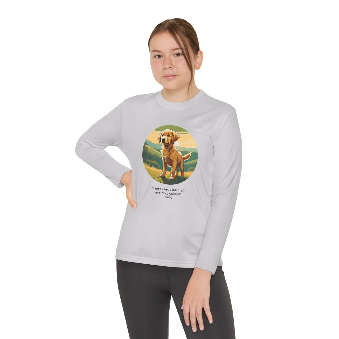 Youth Long Sleeve Tee, Stay Golden Quote, The Adventures of George and Ruby Book Series, SEL, Inspirational Shirt, Kids Apparel