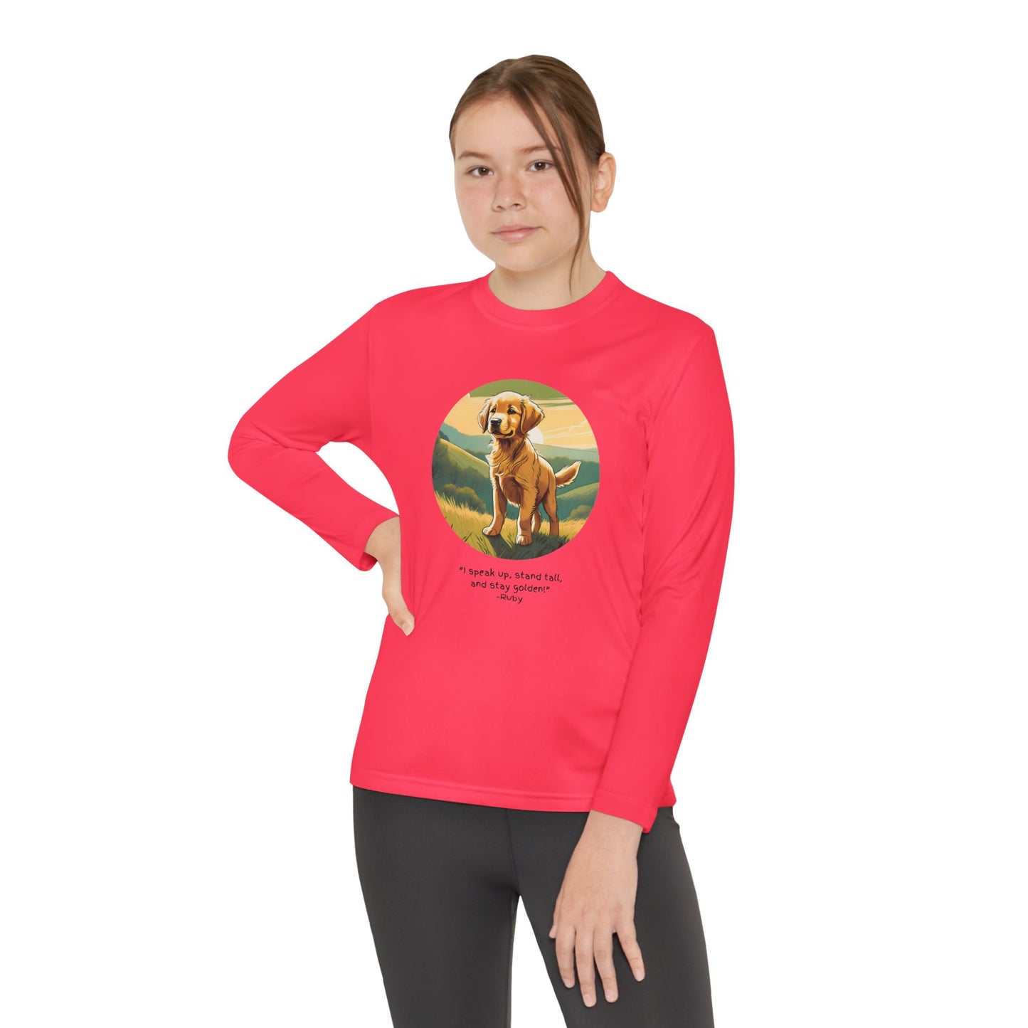 Youth Long Sleeve Tee, Stay Golden Quote, The Adventures of George and Ruby Book Series, SEL, Inspirational Shirt, Kids Apparel